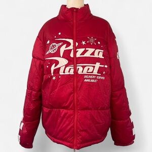 Disney Pizza Planet unisex red puffer jacket size medium